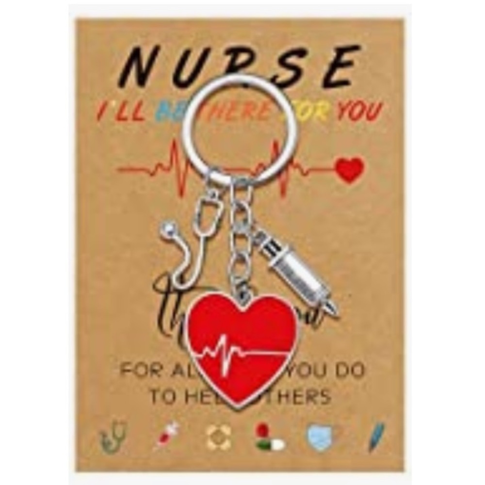 Nurse Keychain Gift Set with 3 Pendants and Appreciation Thank You Card. - Picture 5 of 16